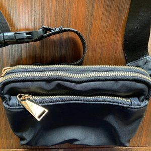 UTO Black waist belt / fanny pack with gold hardware